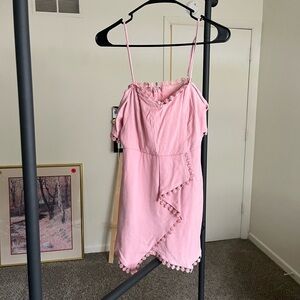 Francesca's Collections Pink Ruffle Romper dress